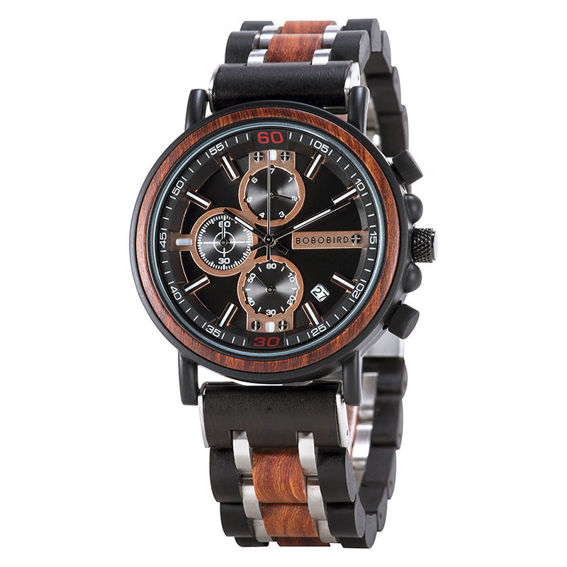 Sports Men's Blue Wood Watch