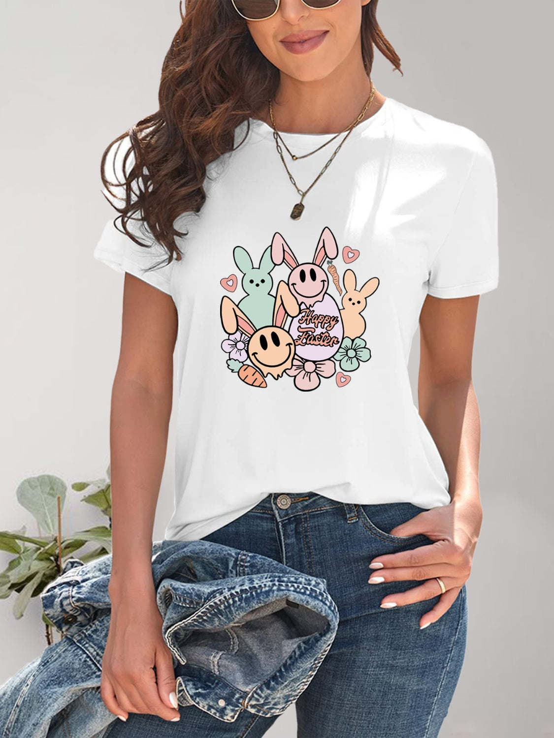 Graphic Round Neck Short Sleeve T-Shirt 