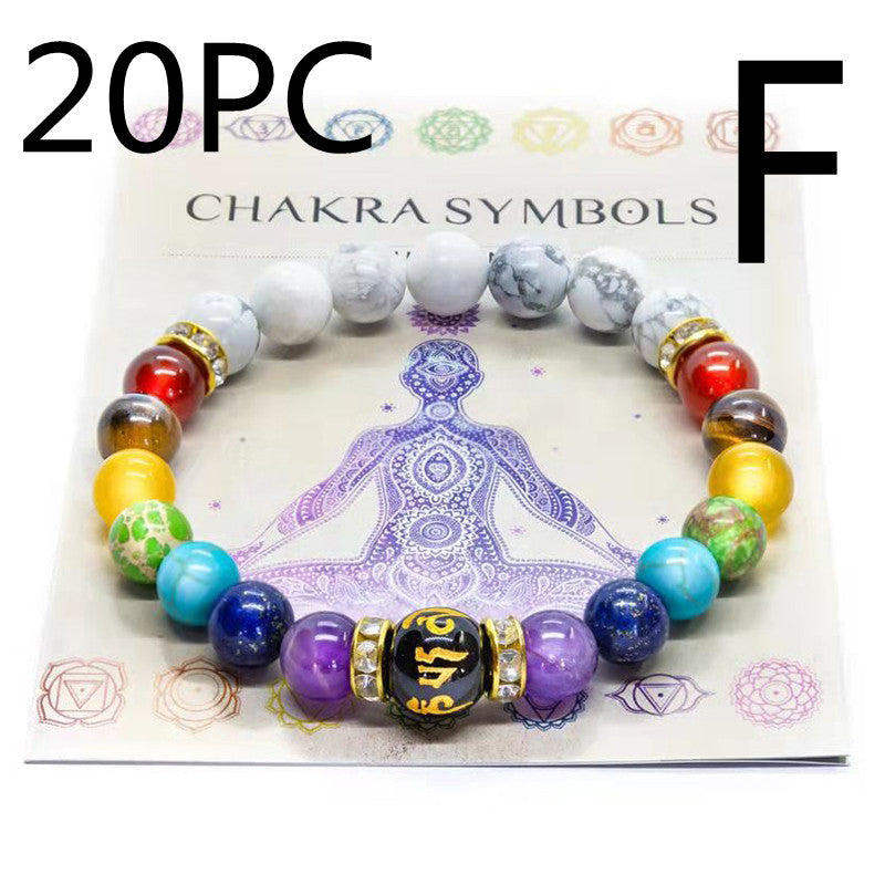 Natural Crystal Bracelet Women's Yoga Fitness Meditation Proverbs