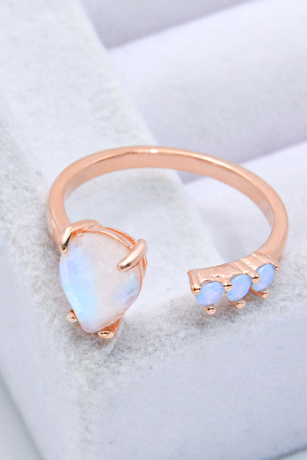 18K Rose Gold-Plated Moonstone Open Ring 