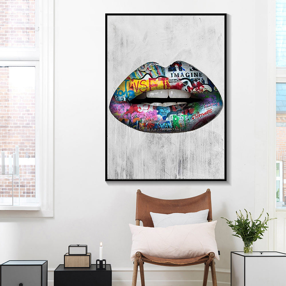 Lipstick Diamond Canvas For Living Room Decoration