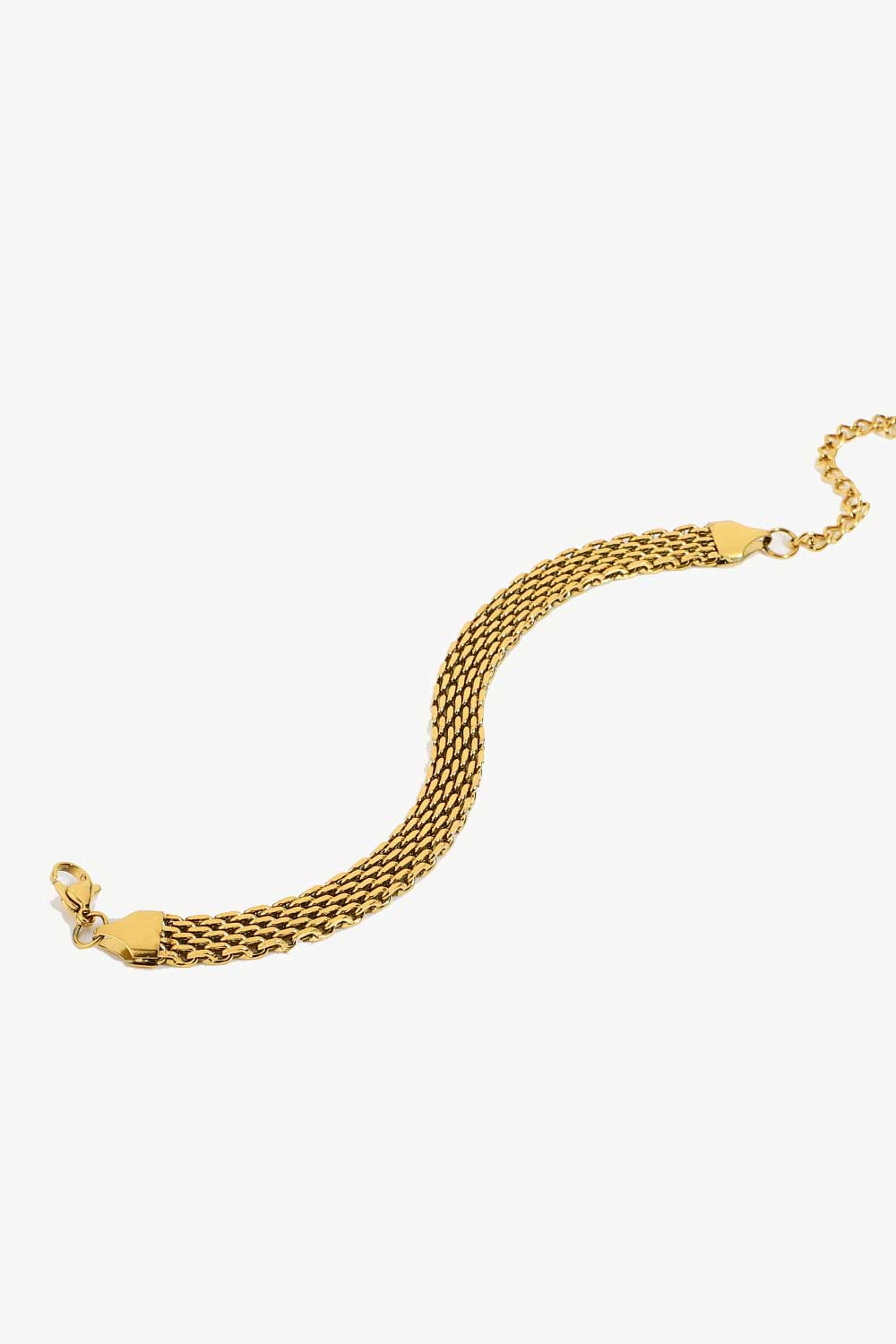 18K Gold-Plated Wide Chain Bracelet 