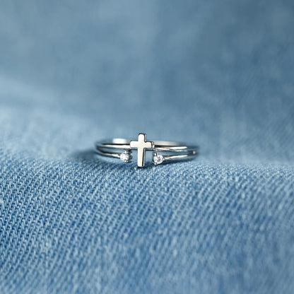 925 Sterling Silver Cross Ring 