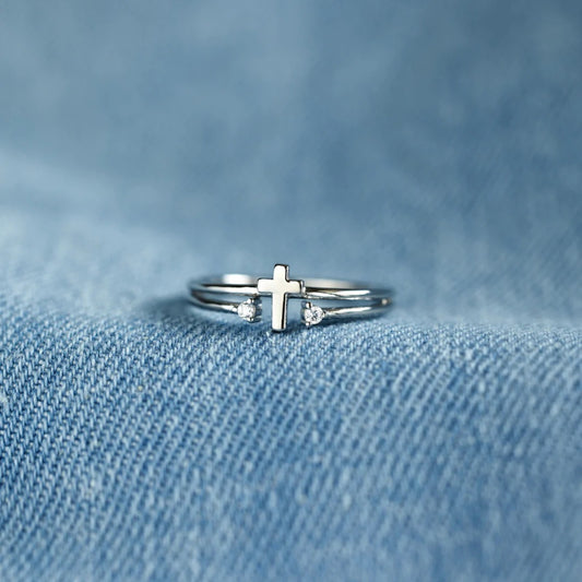 925 Sterling Silver Cross Ring 