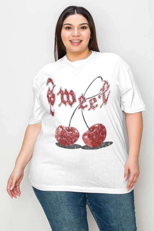 Simply Love Full Size Sweet Cherry Graphic T-Shirt