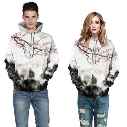 Men Sports Large Size Print Pullover Sweatshirt Loose