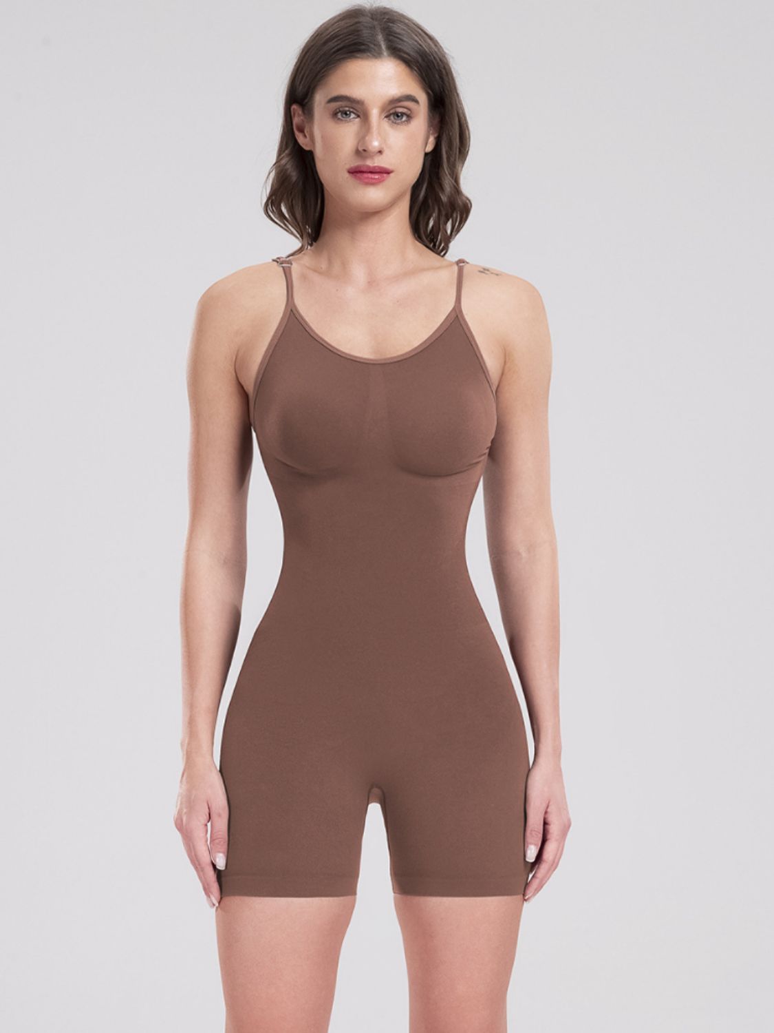 Scoop Neck Spaghetti Strap Active Romper - Babbazon New Products