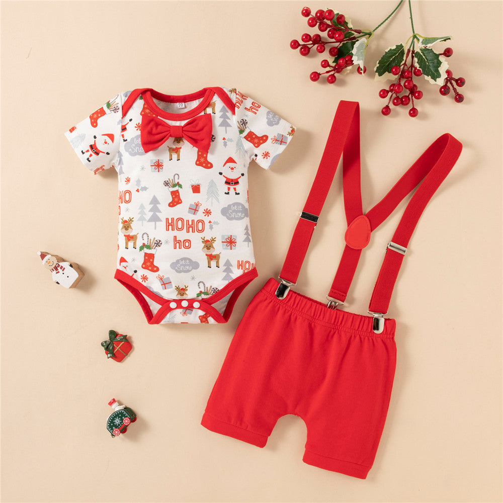 Fashionable Christmas Bow Children's Gentleman Suit