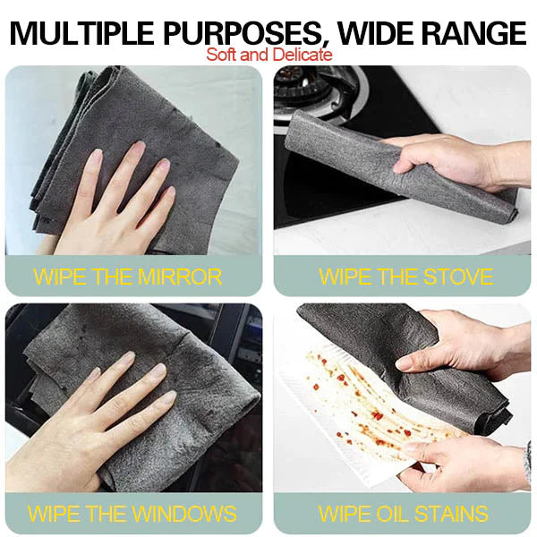 Thickened Magic Cleaning Cloth Microfiber Surface Instant Polishing Household Cleaning Cloth For Glass Windows Mirrors Car Kitchen Gadgets 