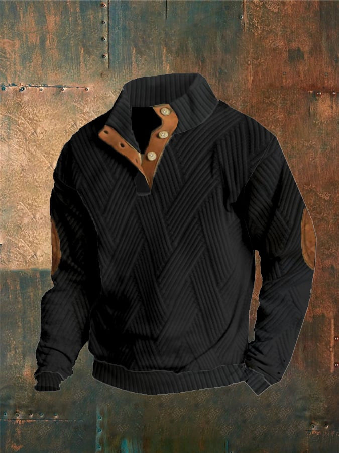 Men's Sweater Digital Printing Polyester Solid Color Retro