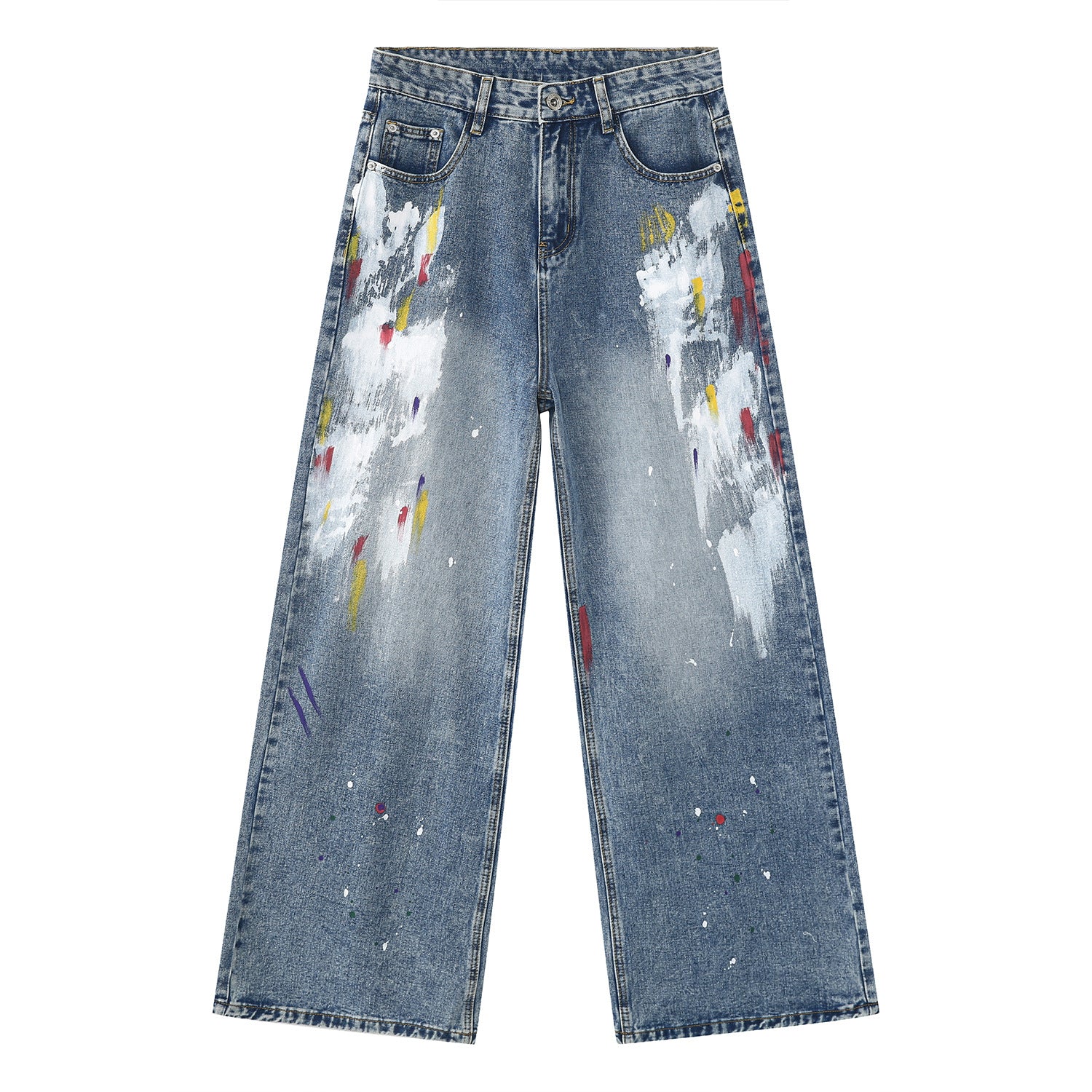 Niche Design Graffiti Loose Casual Jeans