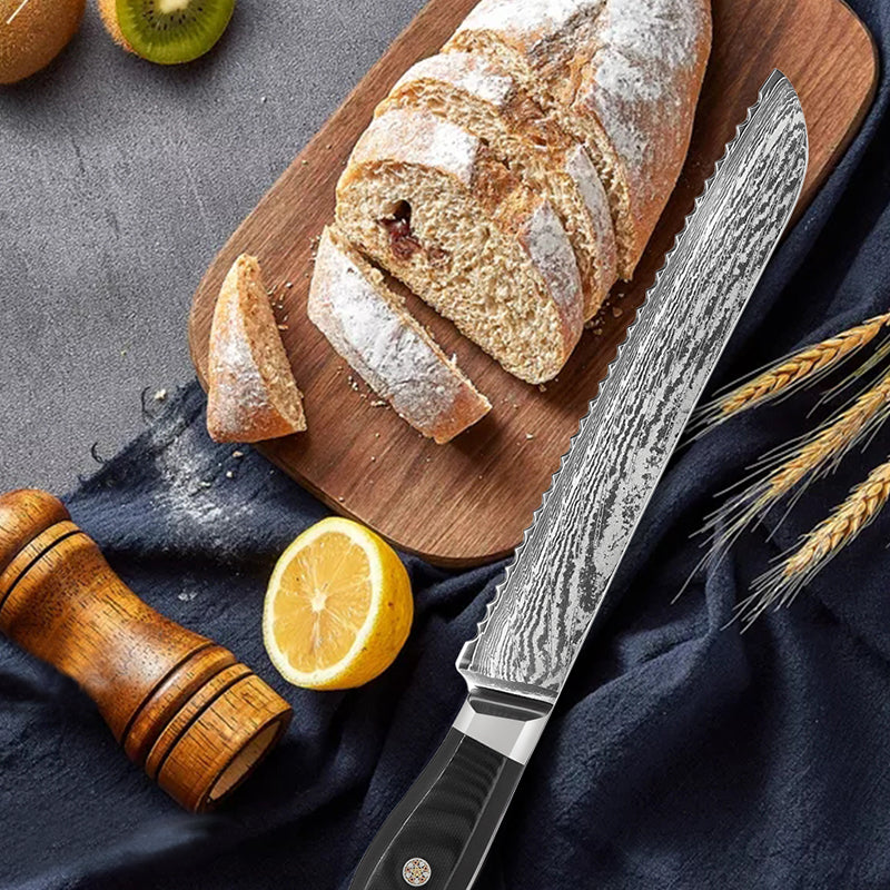 Bread Knife Damascus Bread Slicing Knife 