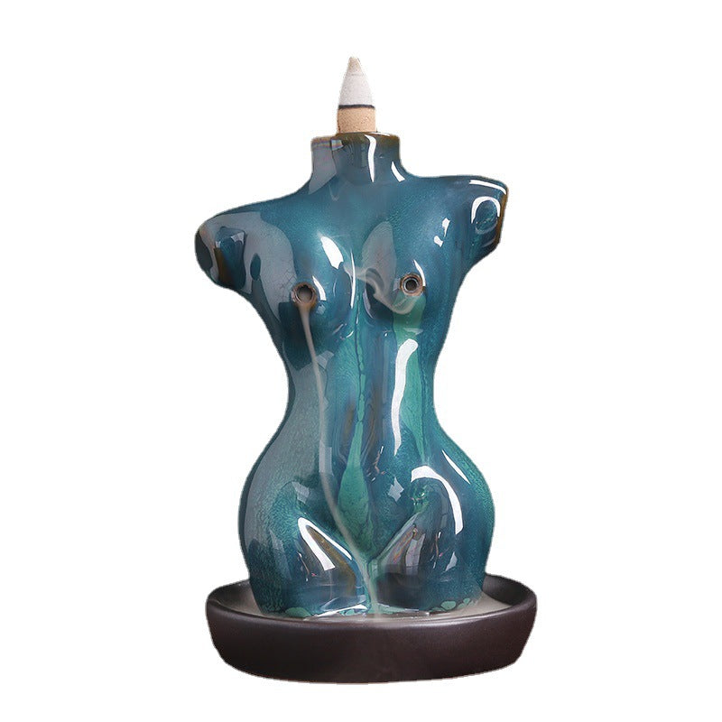 Creative European Style Waterfall Ceramic Sandalwood Reflux Incense Burner