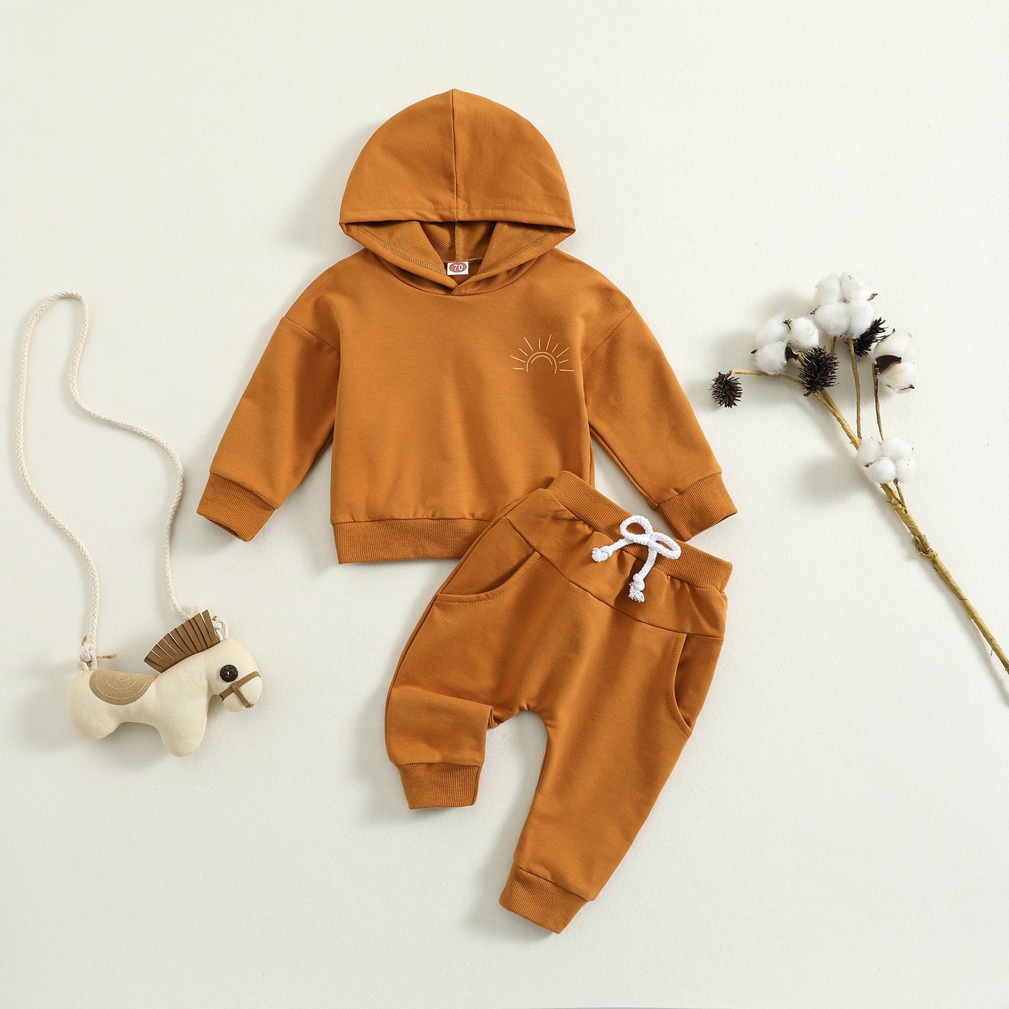 Children's Casual Fashion Hooded Sweatshirt Two-piece Set