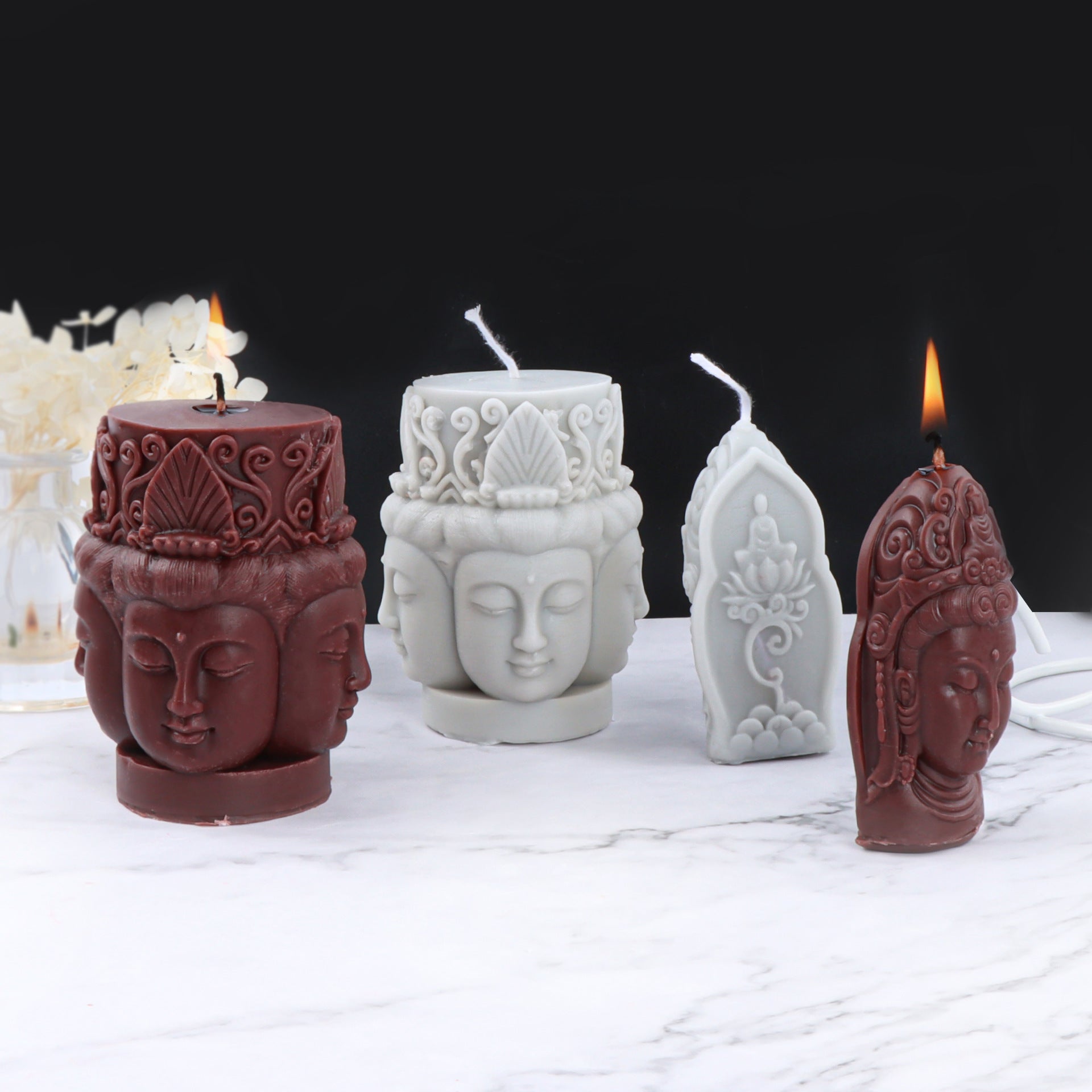 Religious Element Buddha Modeling Candle Silicone Mold