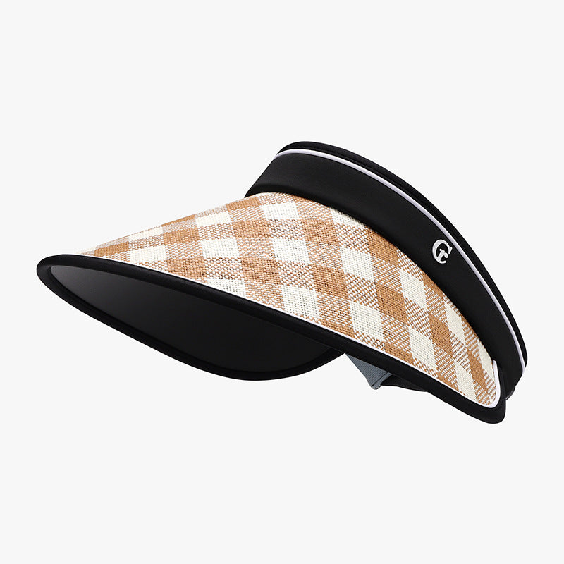 Plaid Natural Grass Adjustable Sun Hat - Babbazon New Products