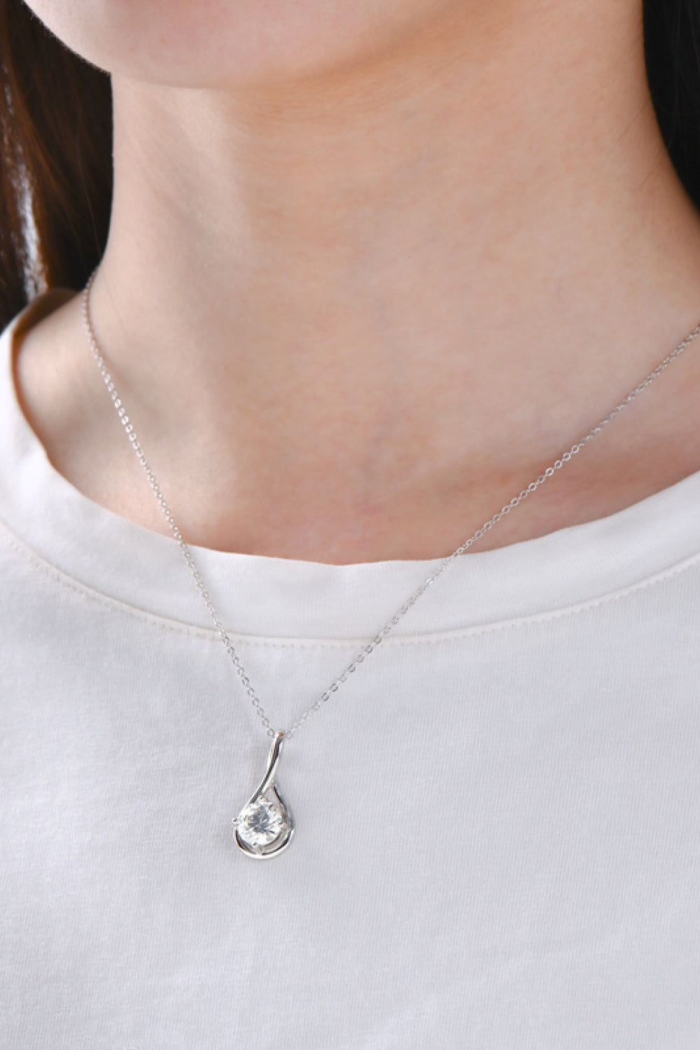 2 Carat Moissanite 925 Sterling Silver Necklace 