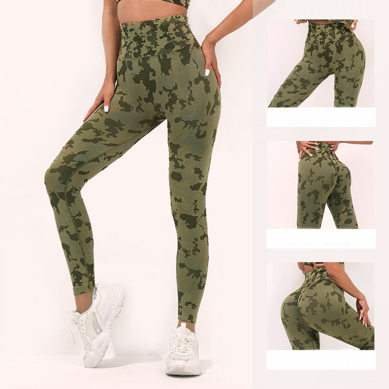 Fashion Camouflage Print Yoga Pants High Waist Seamless Leggings Stretch Butt Lift Running Sports Fitness Pant For Womens Clothing 