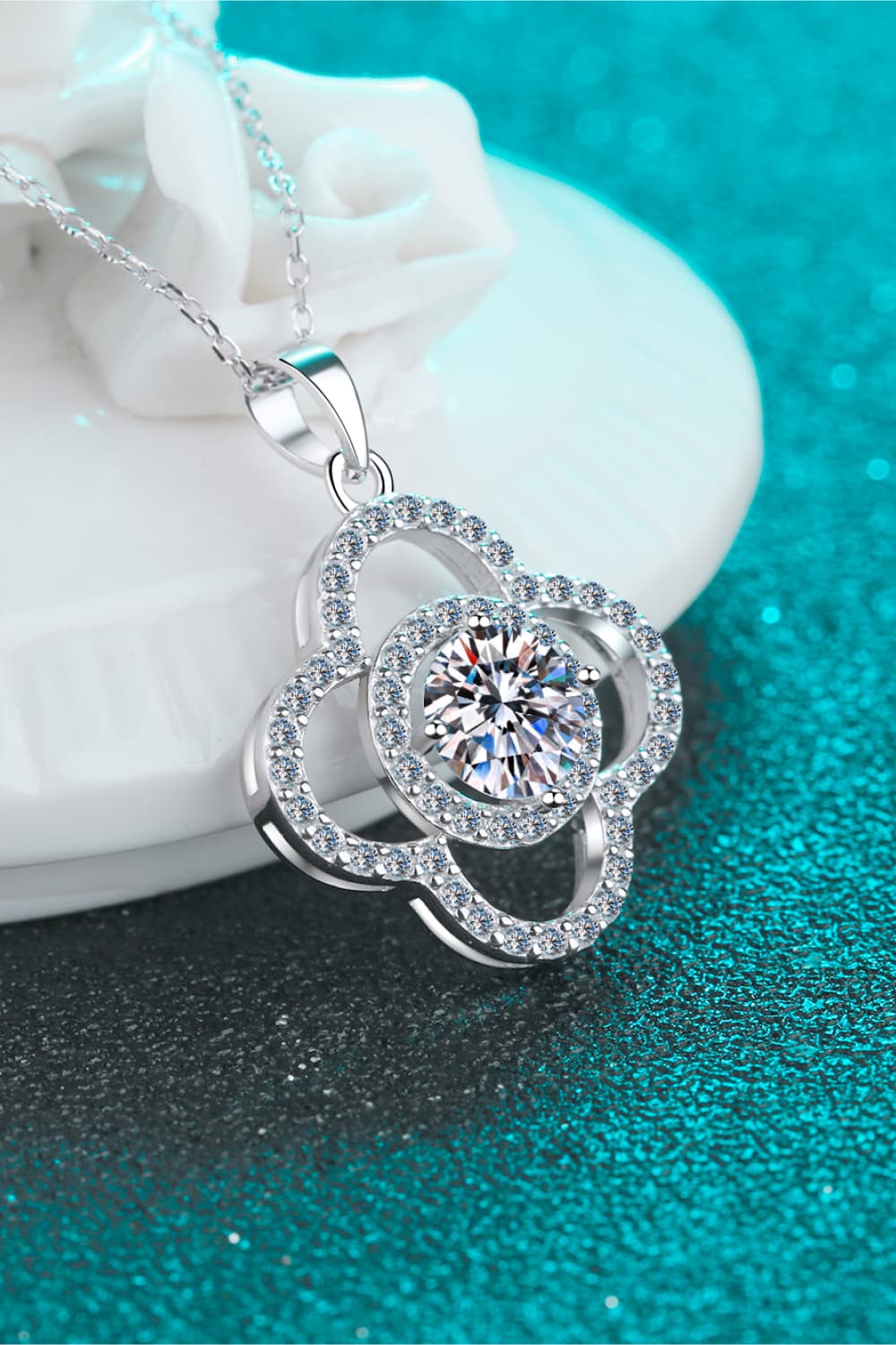 1 Carat Moissanite 925 Sterling Silver Necklace 