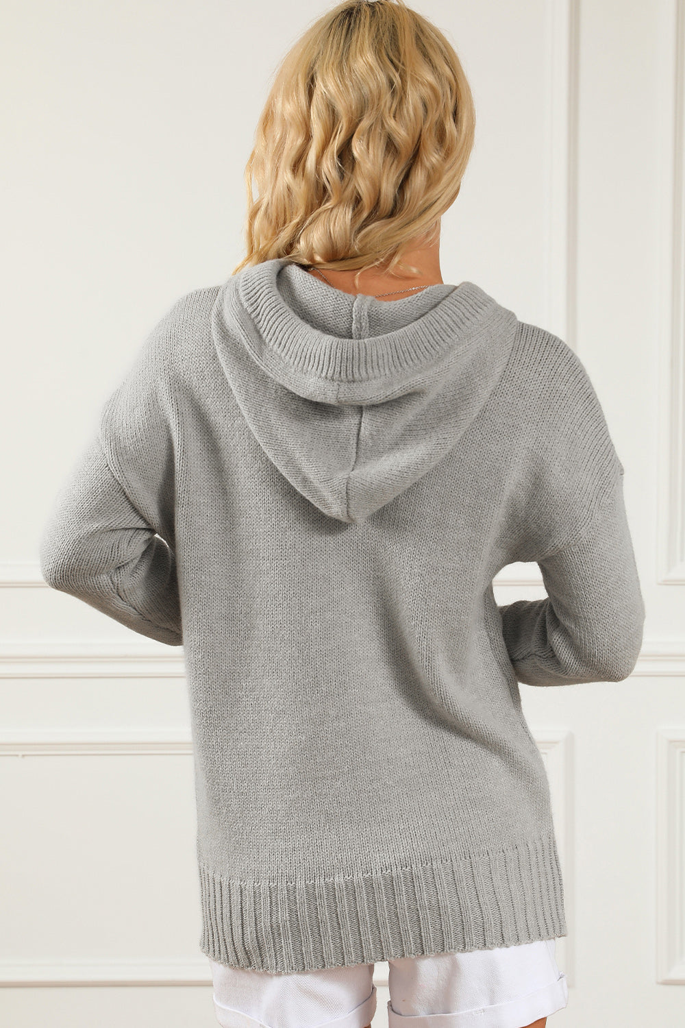 Drawstring Hooded Sweater with Pocket 