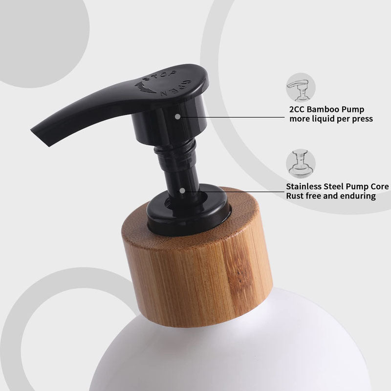 Shampoo Bottle With Wooden Soap Dispenser