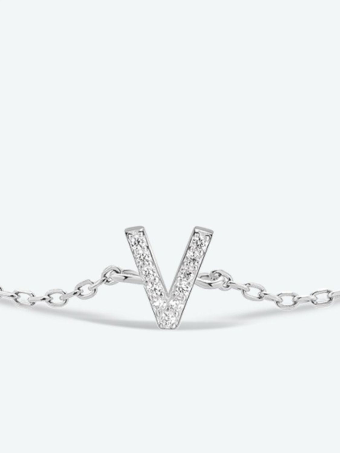 V To Z Zircon 925 Sterling Silver Bracelet 