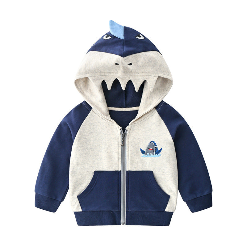 Children's Cartoon Cotton Hooded Cardigan Jacket