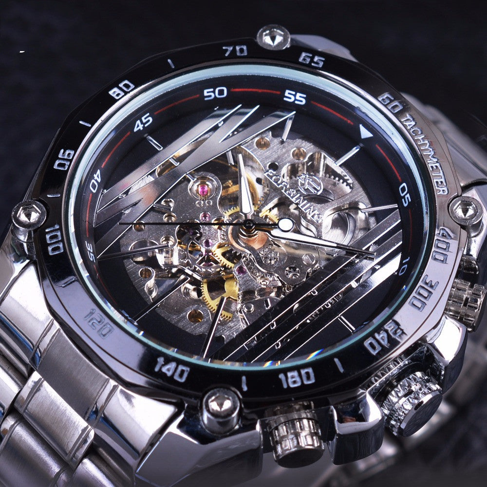 European American Style Men's Fashion Casual Hollow Mechanical Watch Movement