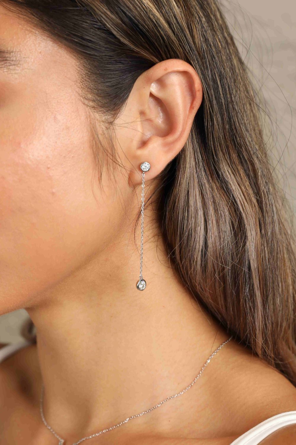 Adored Moissanite Chain Earrings 