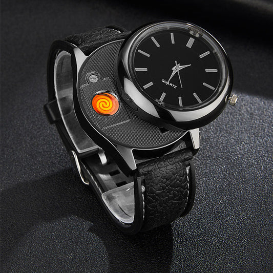 Rechargeable Windproof Creative Personality Watch USB Electronic Cigarette Lighter