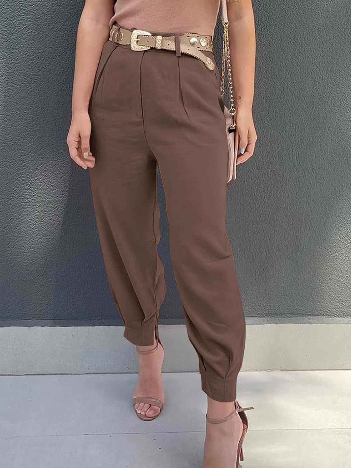 High Waist Cropped Pants 