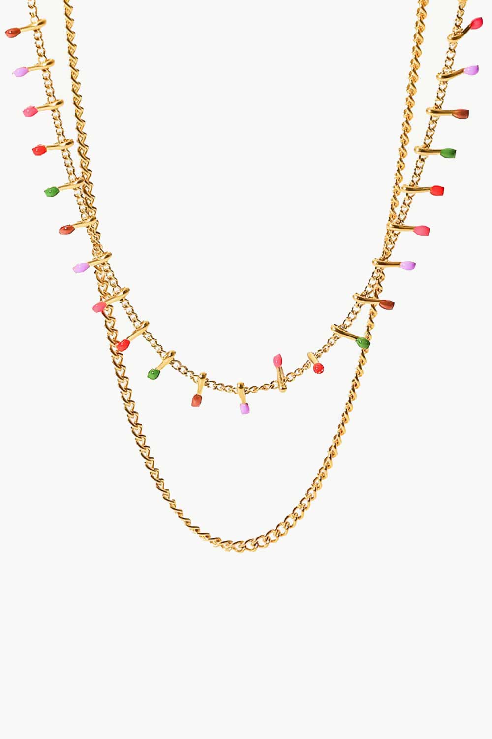 18K Gold-Plated Double-Layered Stainless Steel Necklace 