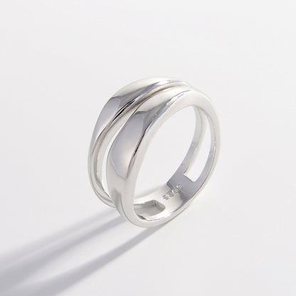 925 Sterling Silver Double-Layered Ring 