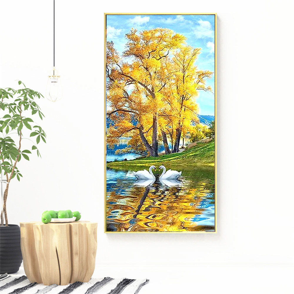 Diamond Painting Tree Mosaic DIY Swan Embroidery