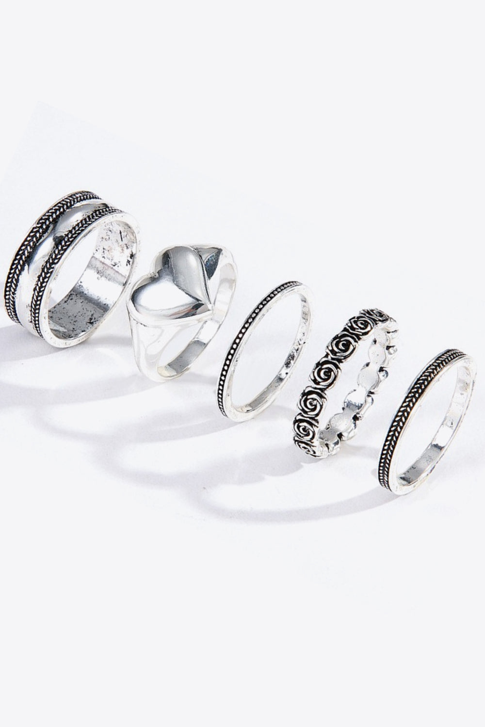 Zinc Alloy Five-Piece Ring Set 