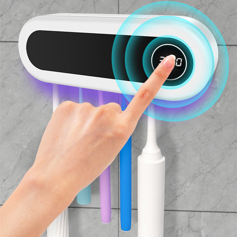 Wall Mounted Toothbrush Holder Smart Toothbrush UV Sterilizer Holder Toothpaste Dispenser Squeezer For Bathroom Accessories 