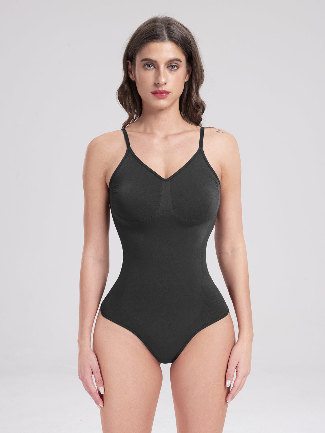 V-Neck Spaghetti Strap Active Bodysuit - Babbazon New Products