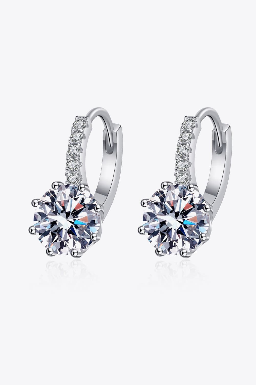 4 Carat Moissanite 925 Sterling Silver Earrings 