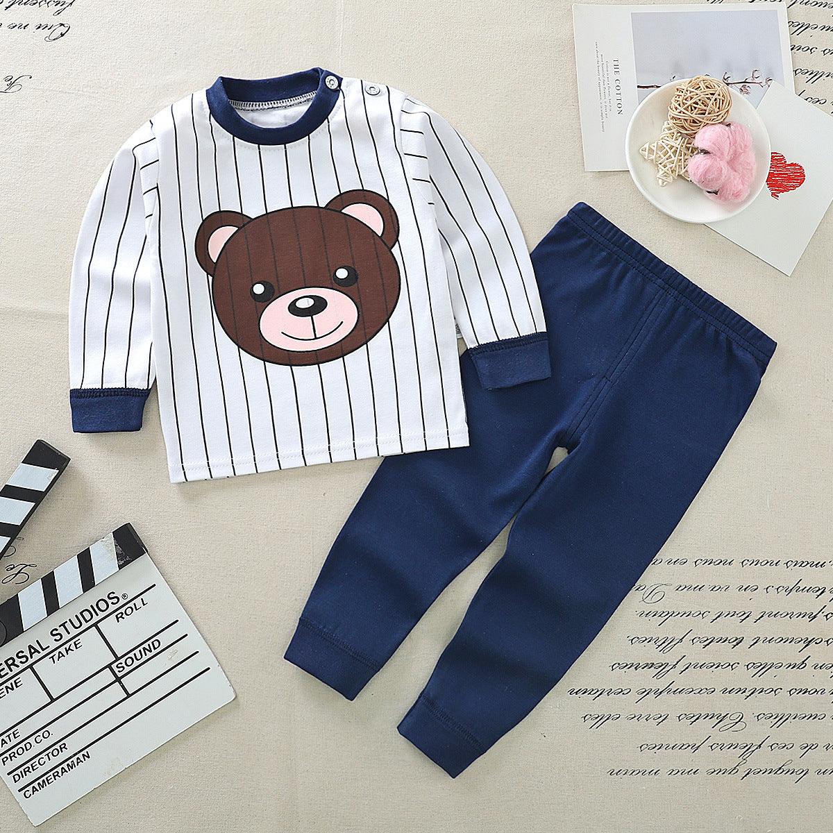 Pure Cotton Boys And Girls Autumn Clothes Long Trousers Suit