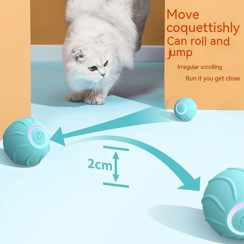 Smart Cat Toys Rolling Ball Pet Cat Owner Interactive Pets Toys Automatic Bouncing Ball USB Self Hi Teasing Kittens Jumping Ball 