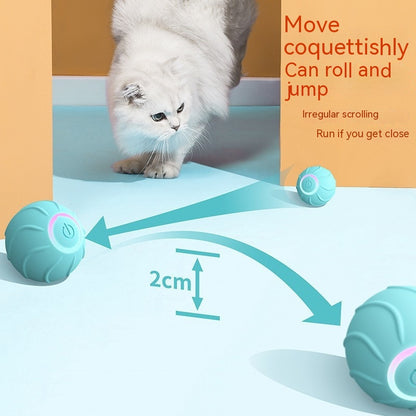 Smart Cat Toys Rolling Ball Pet Cat Owner Interactive Pets Toys Automatic Bouncing Ball USB Self Hi Teasing Kittens Jumping Ball 