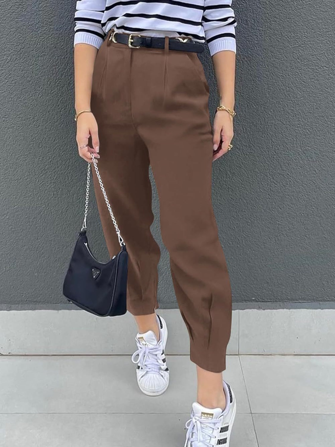 High Waist Cropped Pants 