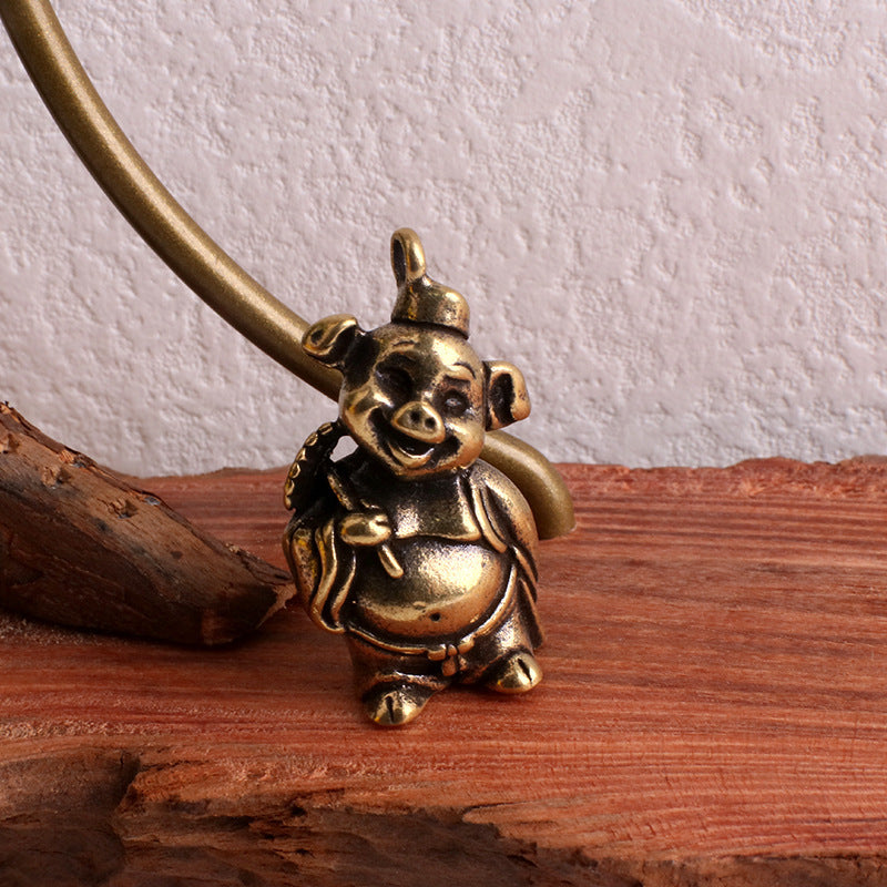 Brass Car Key Pendant Laughing Buddha