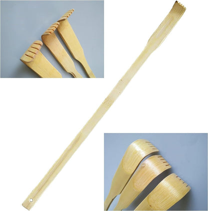 3 PCS Natural Bamboo Back Scratcher Long Reach Pick Itch Relief Tool Portable US