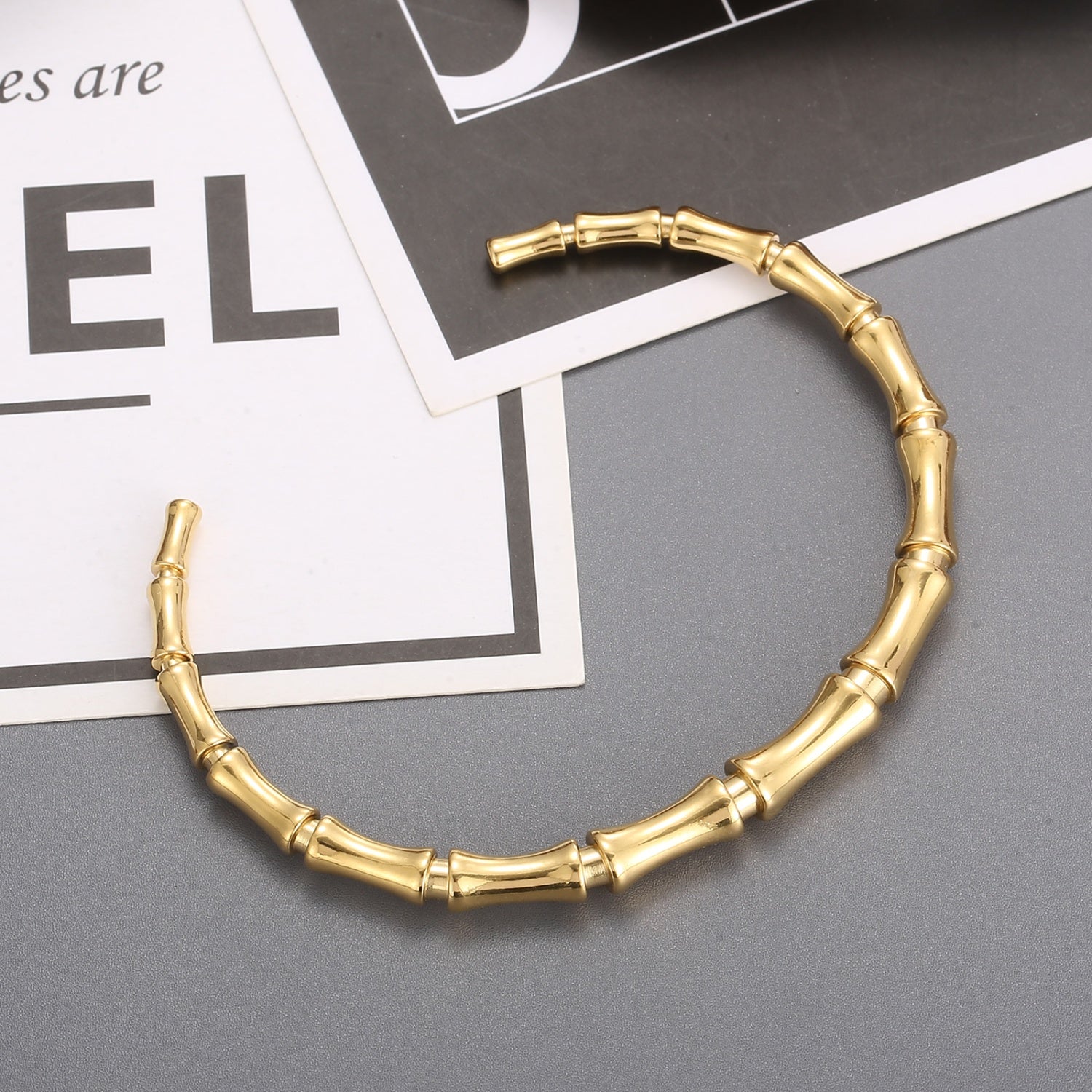 Stainless Steel Bamboo Shape Bracelet 