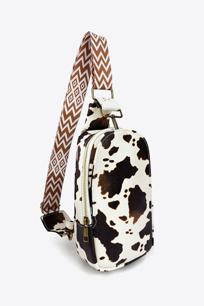 Printed PU Leather Sling Bag 