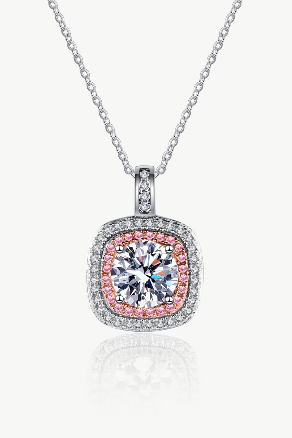 Adored Moissanite Geometric Pendant Necklace 