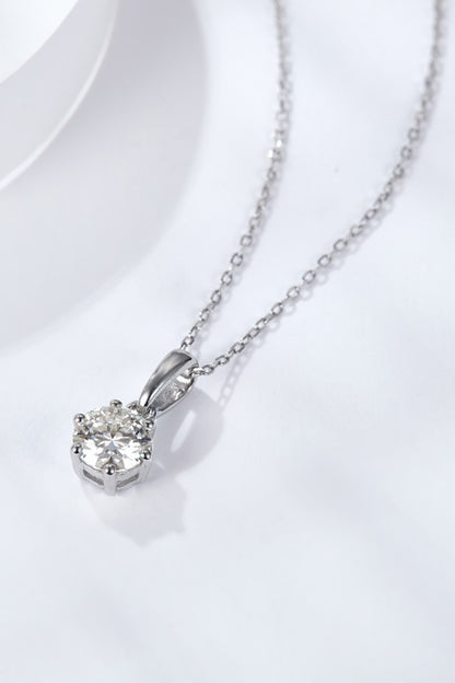 2 Carat 6-Prong Moissanite Pendant Necklace 