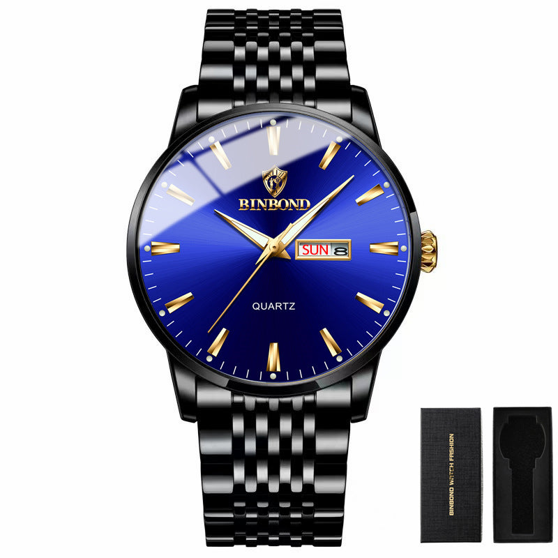 Male Waterproof Luminous Calendar Korean Quartz Watch