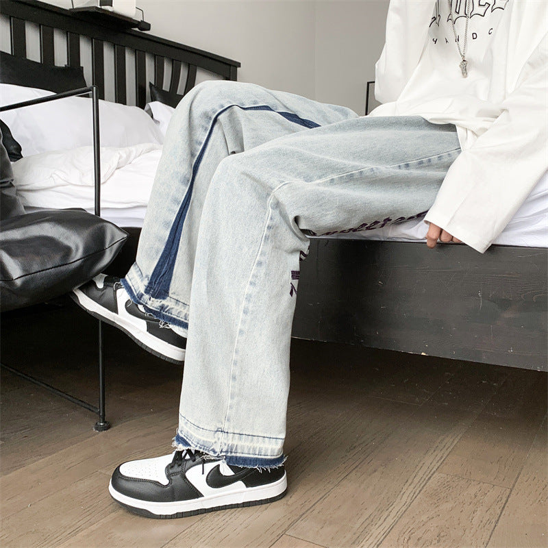 Denim Men's Straight-leg Loose-fitting Wide-leg Pants